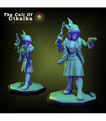 Flapper Armed with Gun Cthulhu Investigator 32mm - STL Files