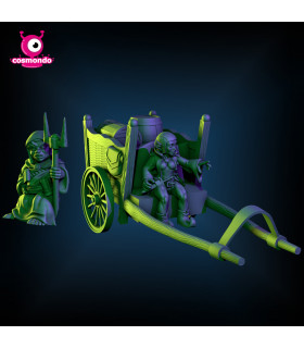 Cart for Sitting Gnome, Halfling Wizard Fantasy RPG - STL Files