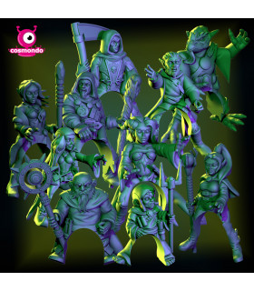 10 Wizards Riding Version: Gnome, Dwarf, Necromancer, Fantasy RPG - STL Files